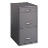 Office Designs Utility File Cabinet, 3-Drawers: Pencil/File/File, Letter, Charcoal, 14.5" x 18" x 27.13" 18606
